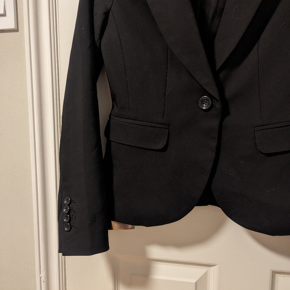 Ricki's Black One-Button Cotton Blend Stretchy Blazer (Size 0) - Picture 2 of 12